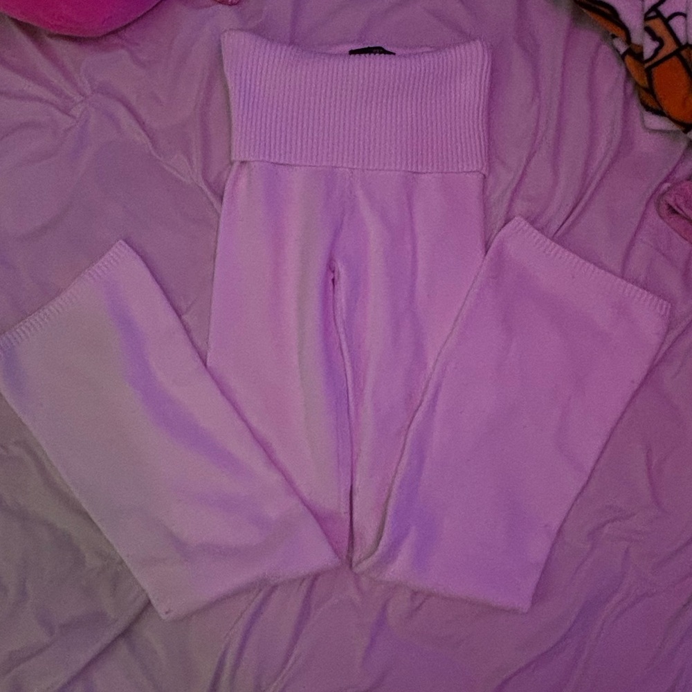 Flare white sweater pants